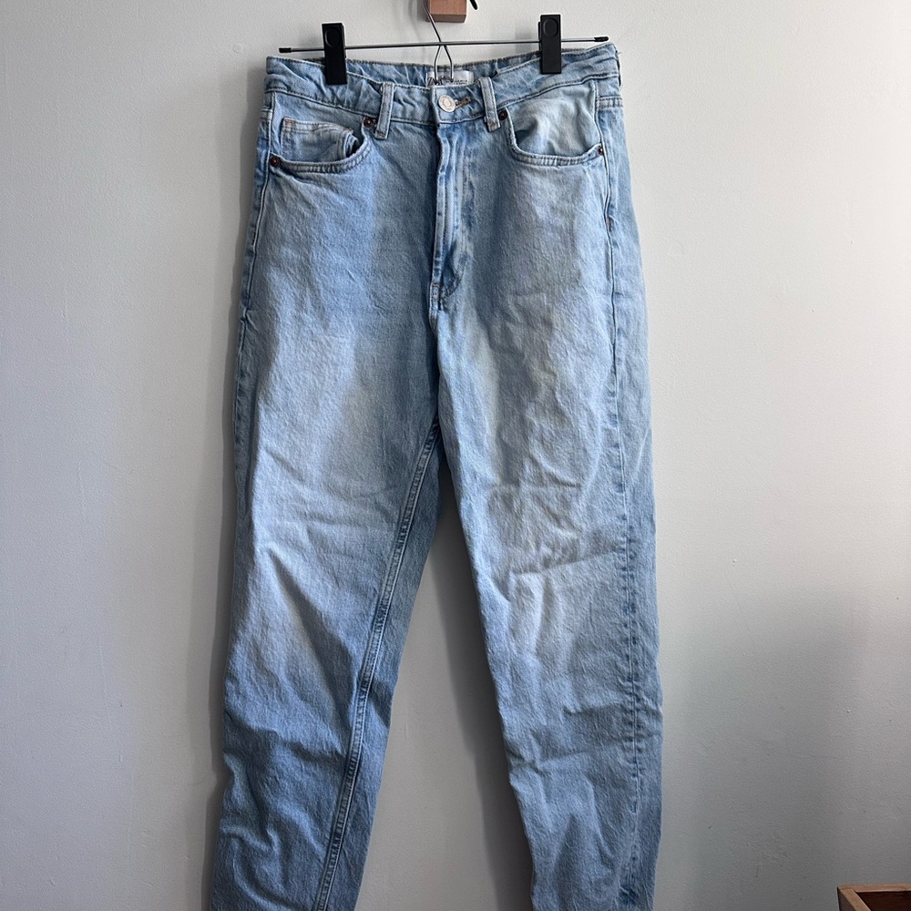 Zara High Waisted Jeans with Stonewashed Finish
